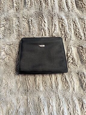 GUESS Black Clutch Purse with Attachable Silver Chain